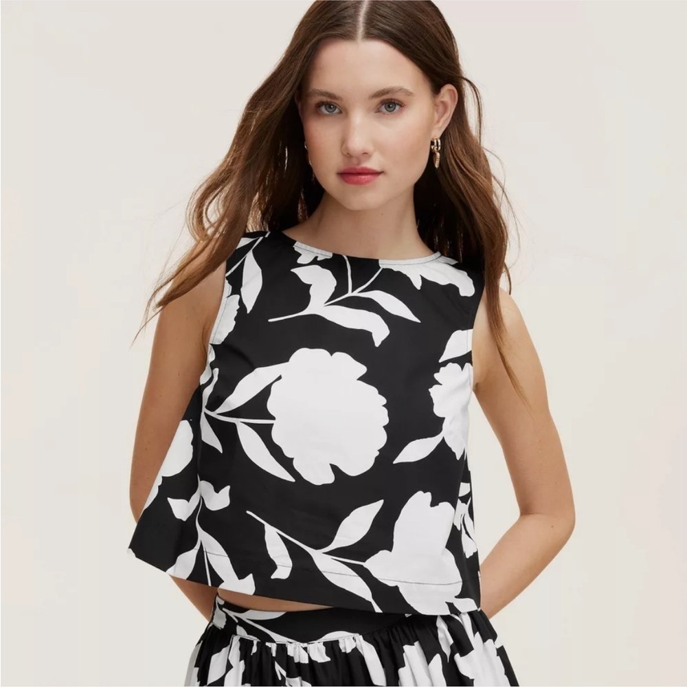 Kate Spade x Target Classic Rose Black/White Shell Tank Top NWT